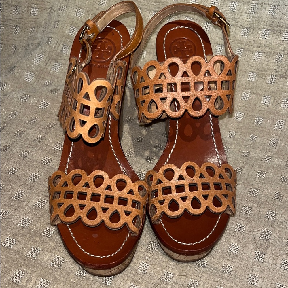 Tory Burch Brown Cutout Sandals